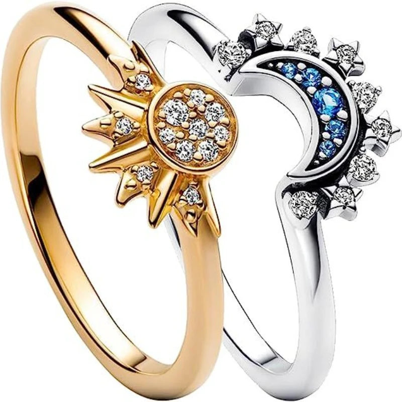 Celestial Sun & Moon Ring Set